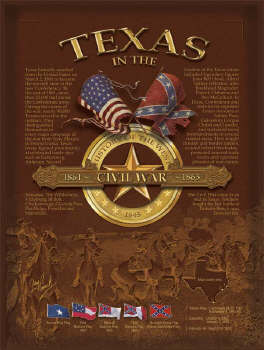 Print Texas In The Civil War 9 x 12 in Posters - STxOP